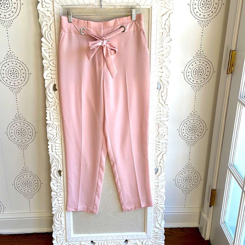NWOT pink paperbag pants